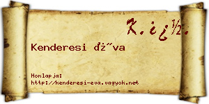 Kenderesi Éva névjegykártya