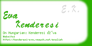 eva kenderesi business card